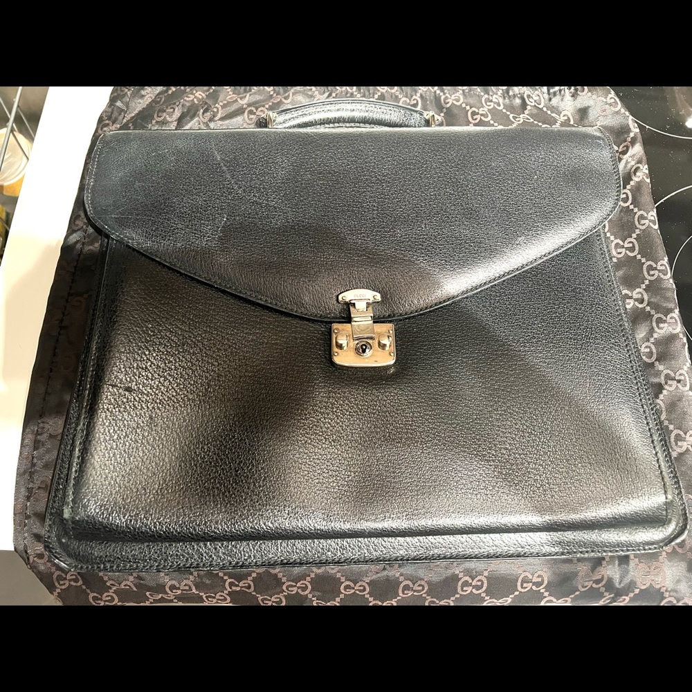 Gucci Italy Men’s Leather Briefcase